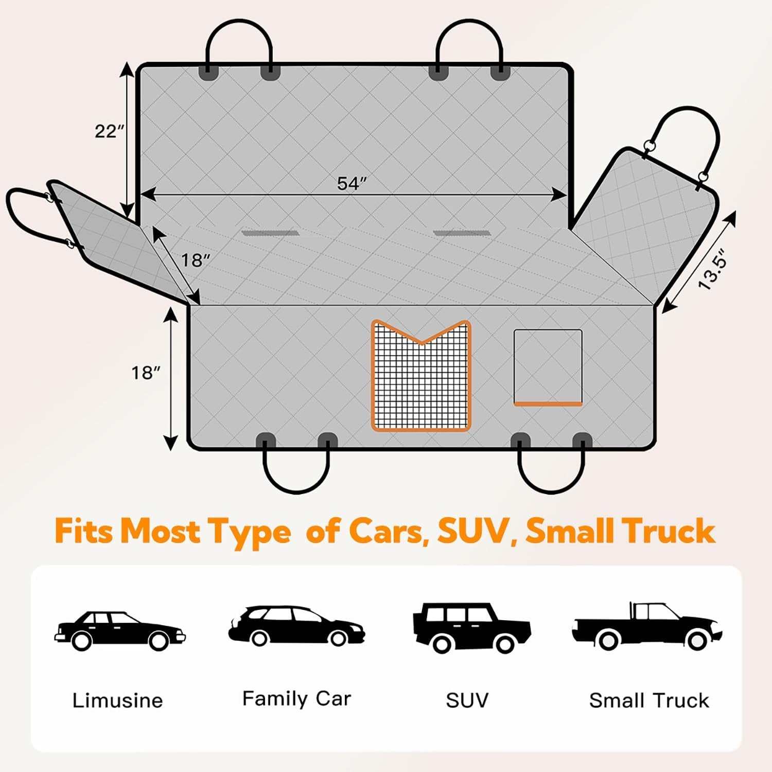Waterproof Dog Cover for Back seat MJ's Pet Closet