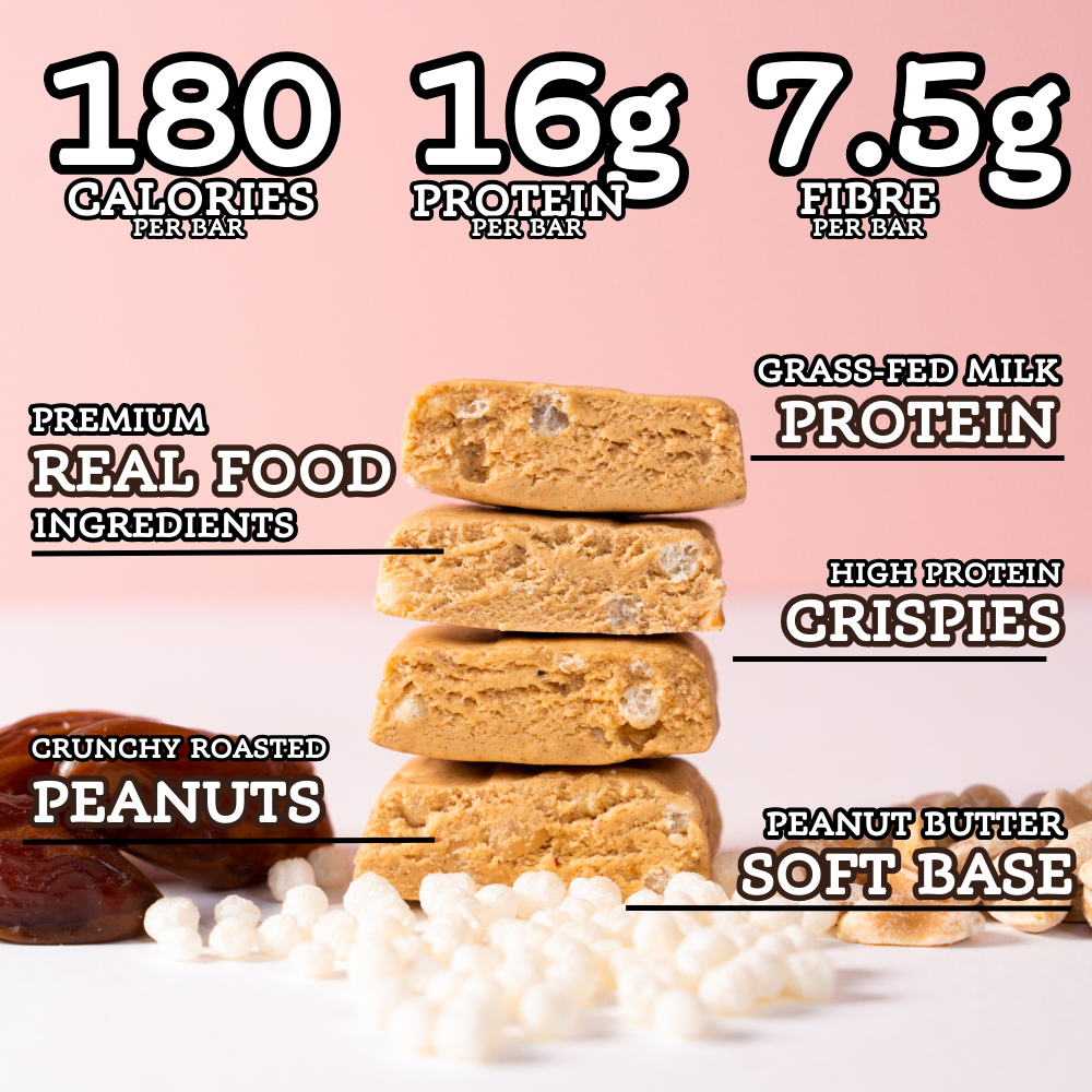 Peanut Butter Protein Bar 50g x 12 bars All Real Nutrition US