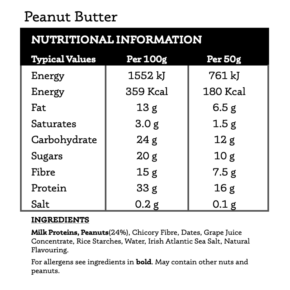 Peanut Butter Protein Bar 50g x 12 bars All Real Nutrition US