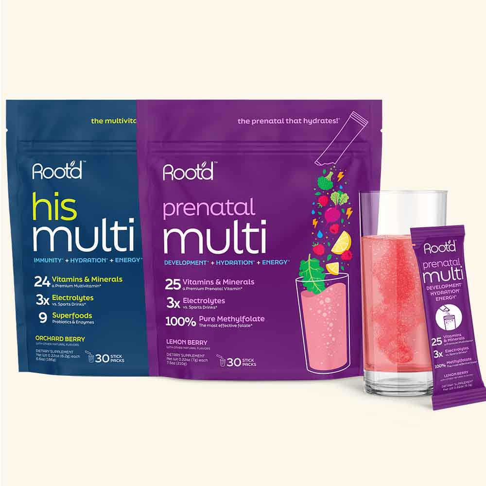 Growing Together Bundle - The Hydrating Multivitamin - For Future Mom & Dad Root'd