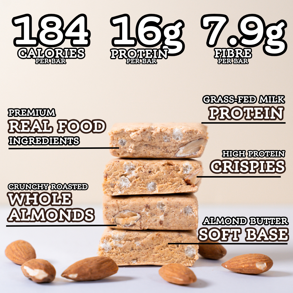 Almond Vanilla Protein Bar 50g x 12 bars All Real Nutrition US
