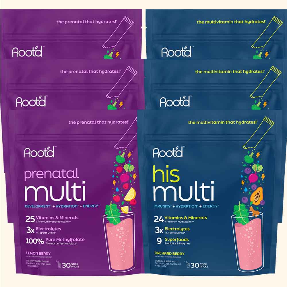 Growing Together Bundle - The Hydrating Multivitamin - For Future Mom & Dad Root'd