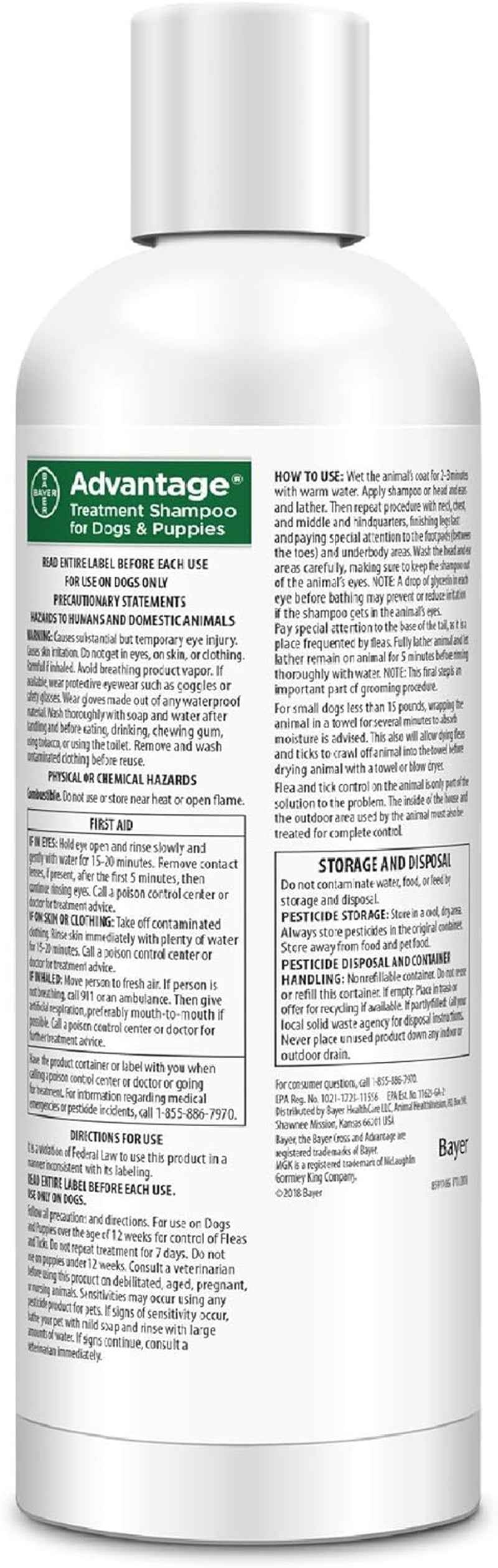 12 Oz Flea & Tick Shampoo for Puppies & Adult Dogs .