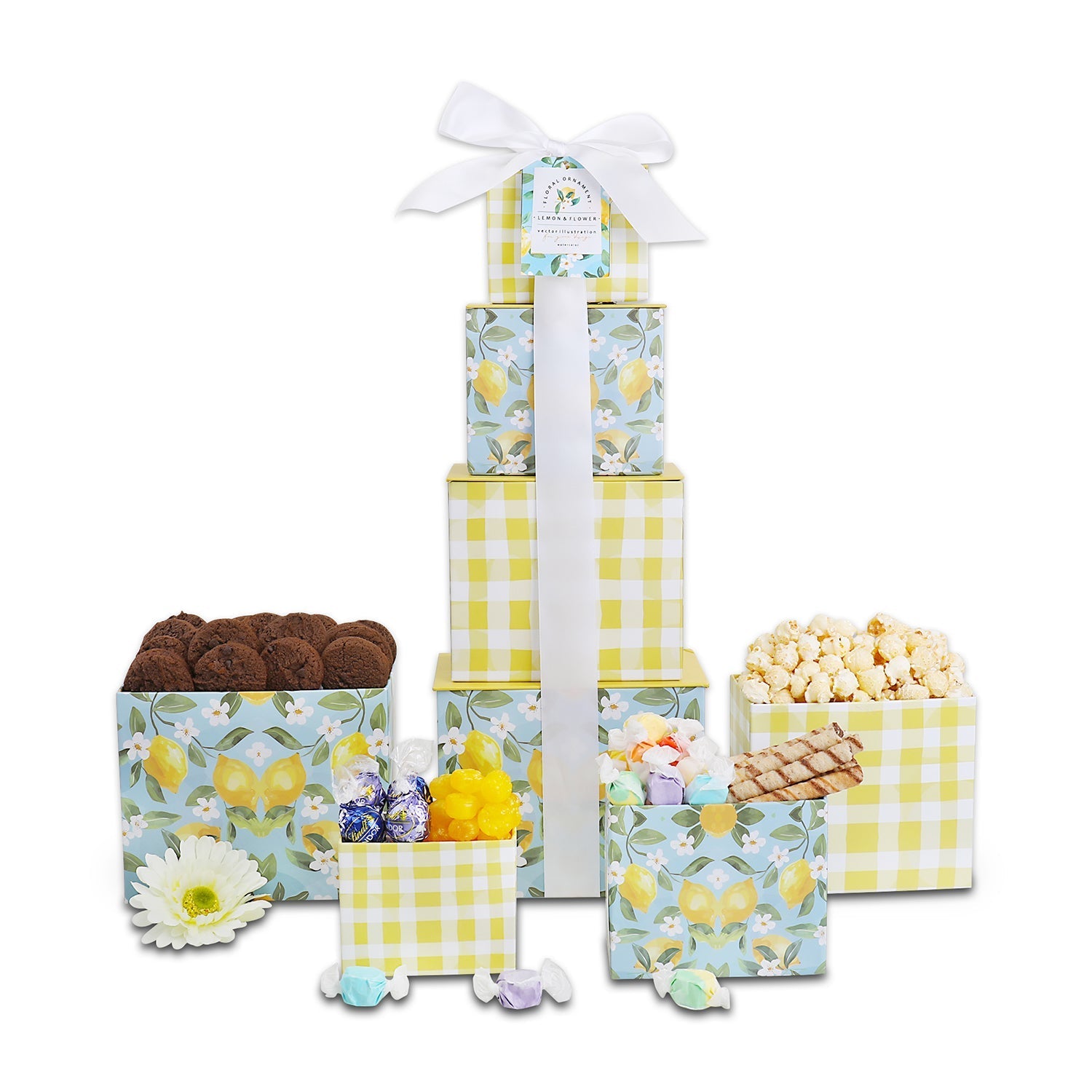 Sweet Sunshine Floral Gift Tower - Delightful Blooms for Every Occasion
