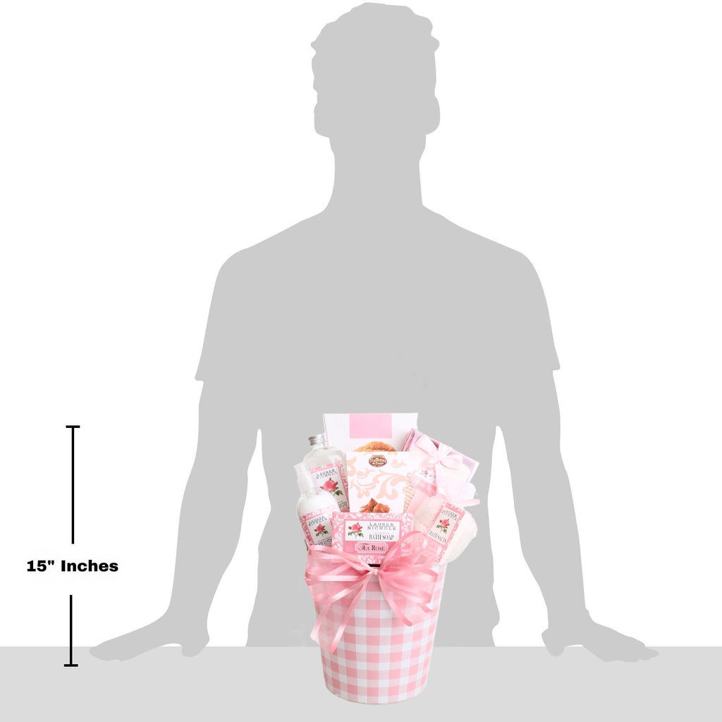 Rose Spa Gift Basket with French Truffles Delight Alder Creek Gift Baskets