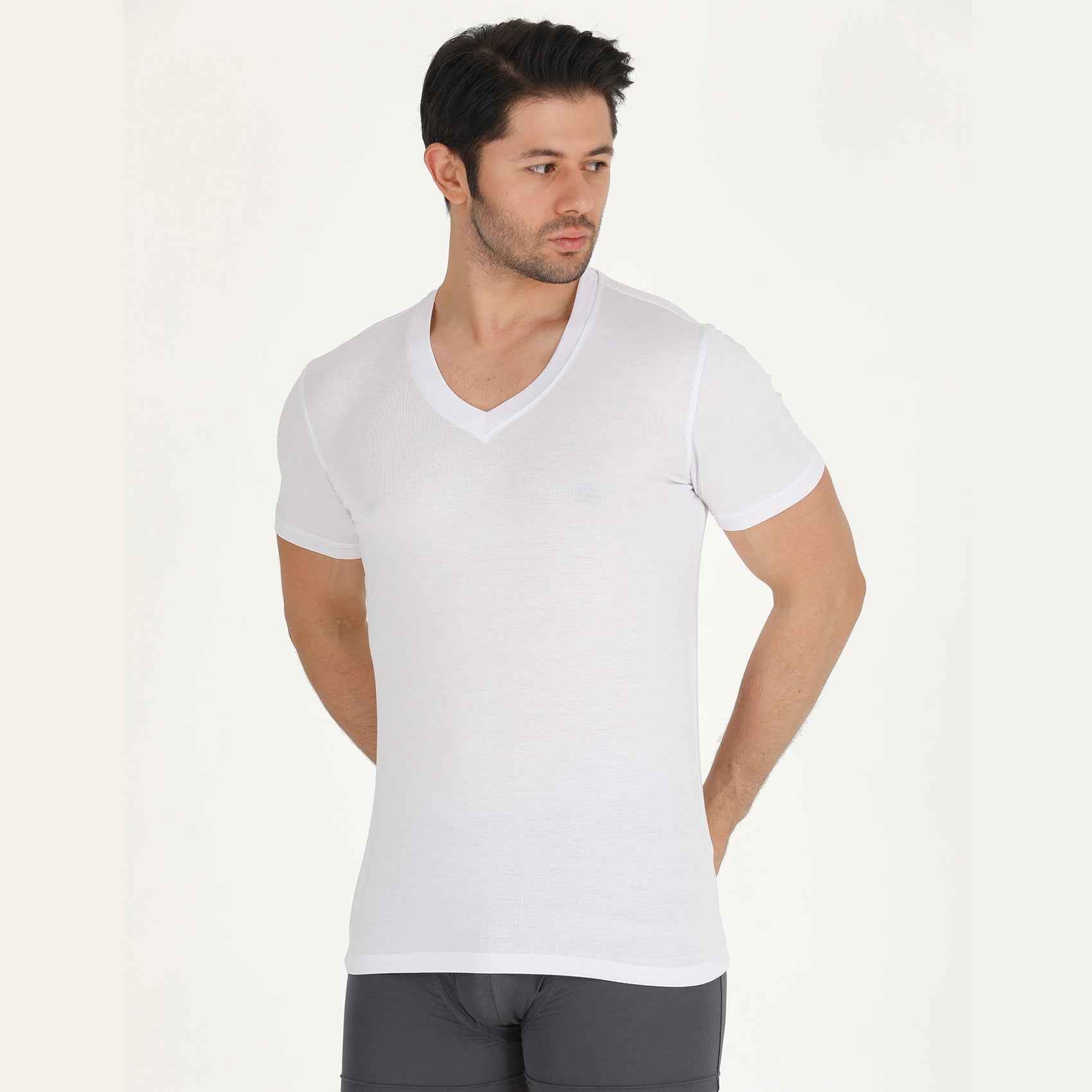 Men's Bamboo V-Neck Undershirt (3 Pack)