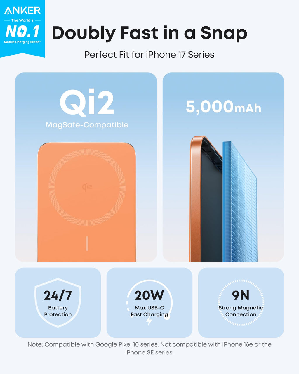 Anker Nano Power Bank (5K, MagGo, Slim) Anker