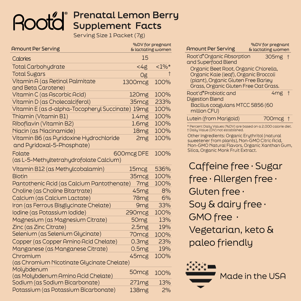 Essential Prenatal Nutrition + Electrolytes Root'd