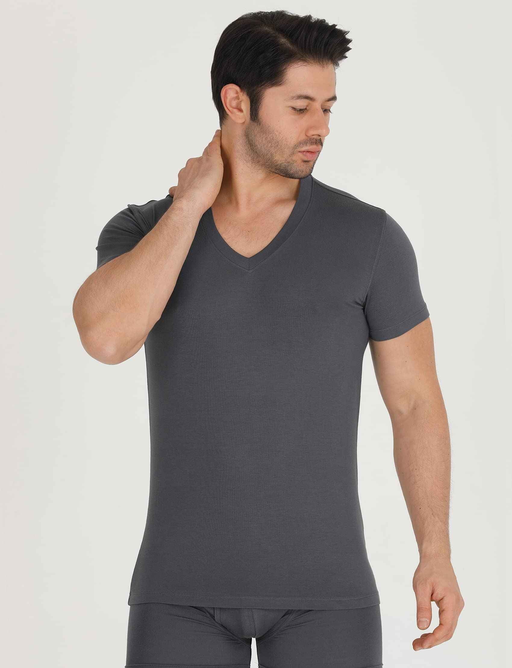 Men's Bamboo V-Neck Undershirt (3 Pack)