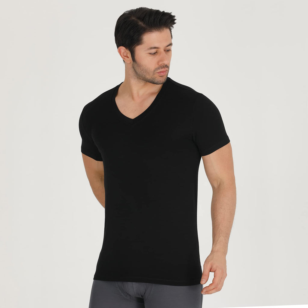 Men's Bamboo V-Neck Undershirt (3 Pack) Bambooven