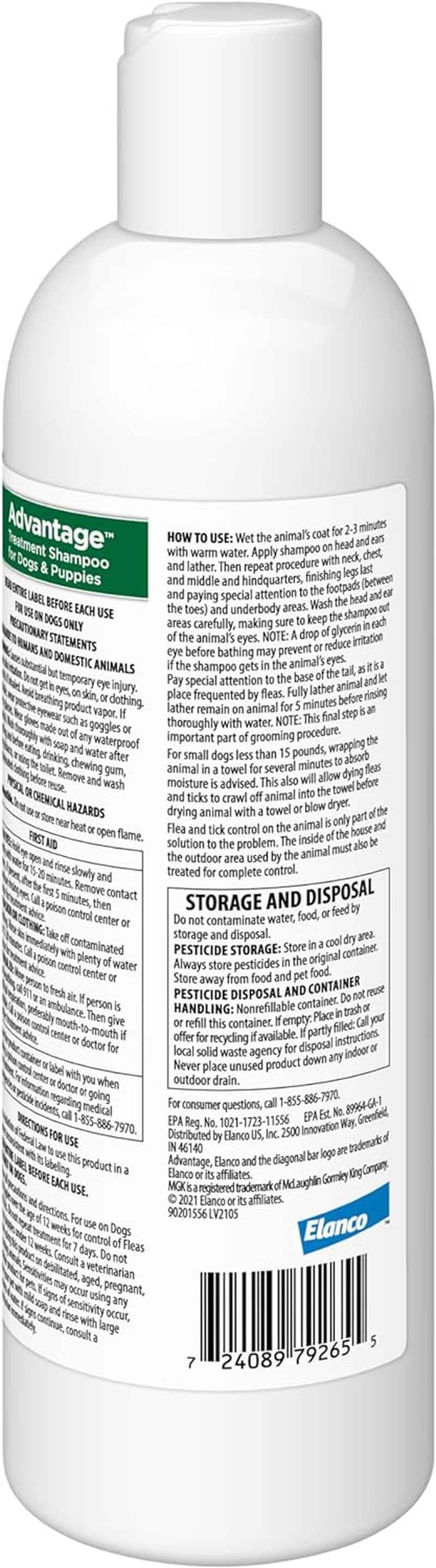 12 Oz Flea & Tick Shampoo for Puppies & Adult Dogs .