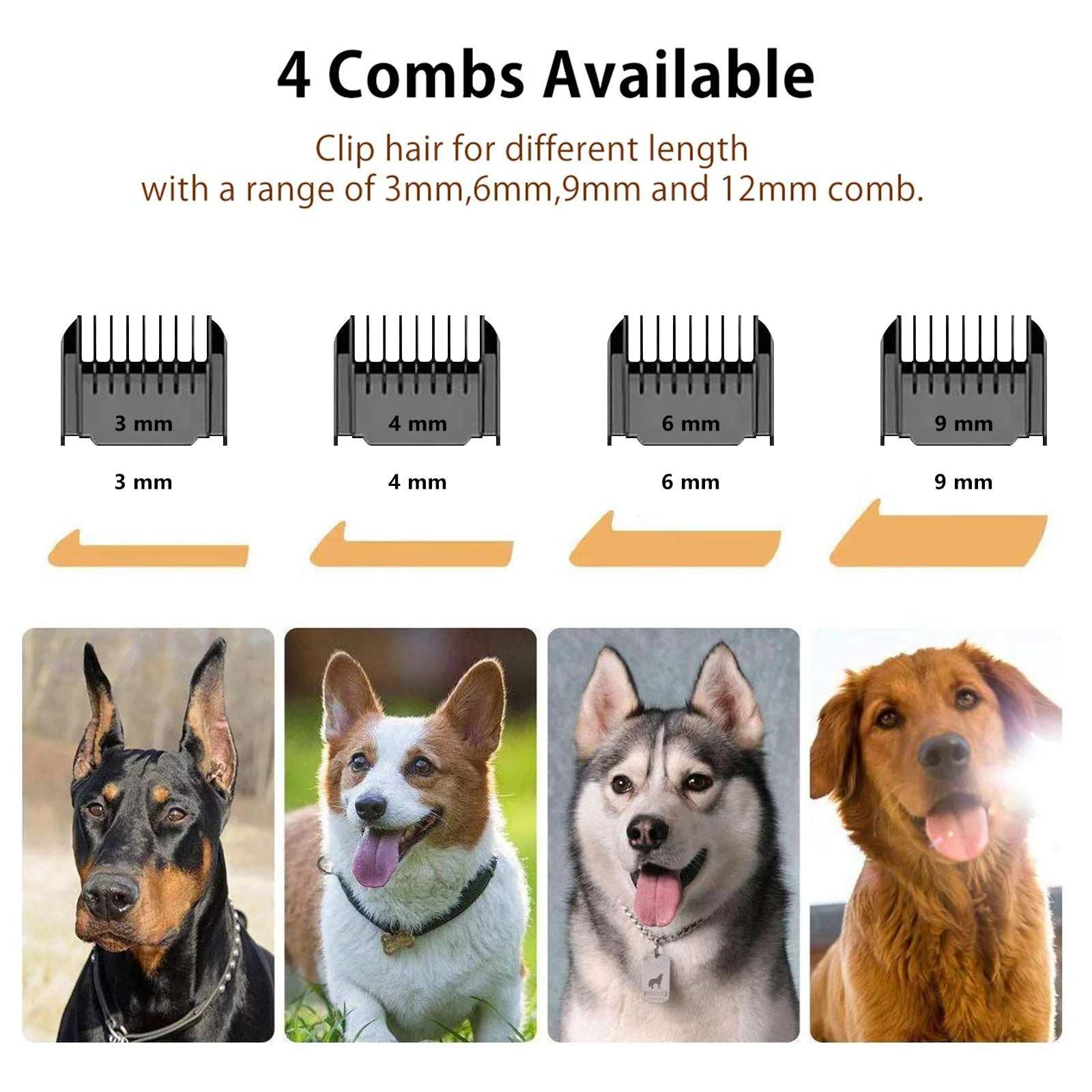 Rechargeable Dog Clippers, Low Noise Pet Shaver Dog Grooming Kit Cordless Professional Dog Hair Trimmer with Comb Scissors for Dogs Cats & Others MJ's Pet Closet