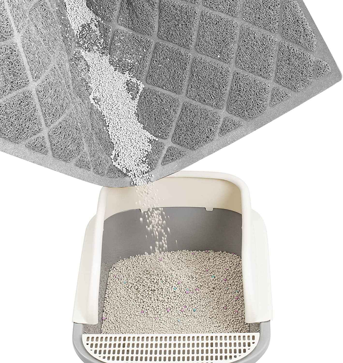 Premium Cat Litter Mat, Litter Box Mat with Non-Slip and Waterproof Backin