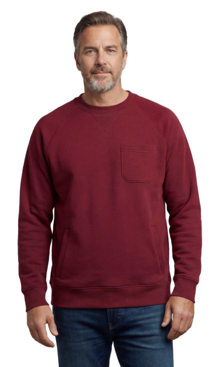 Mens 3 - Pocket Fleece Sweatshirt with Raglan Seams, Chest Pocket and Tagless Neck - Codex AI