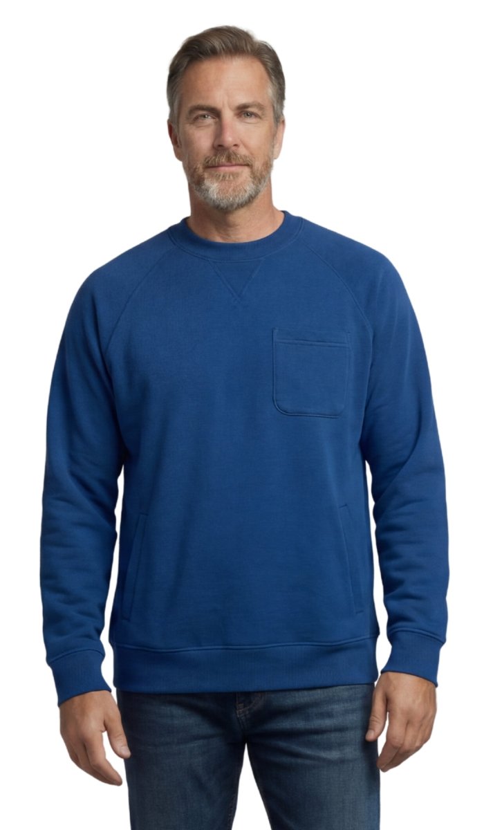 Mens 3 - Pocket Fleece Sweatshirt with Raglan Seams, Chest Pocket and Tagless Neck - Codex AI