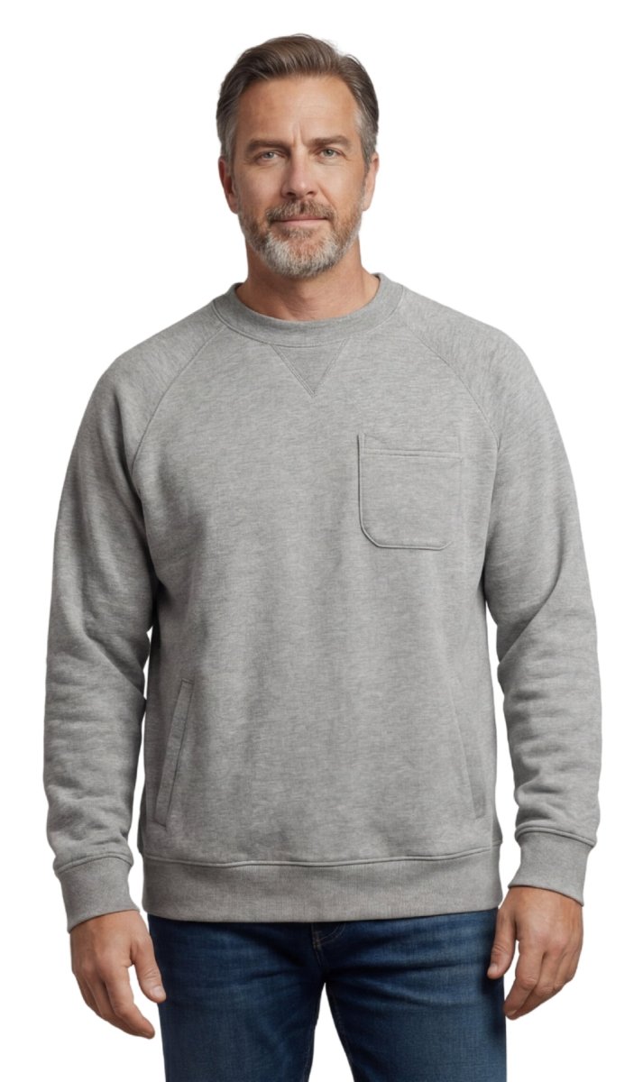 Mens 3 - Pocket Fleece Sweatshirt with Raglan Seams, Chest Pocket and Tagless Neck - Codex AI