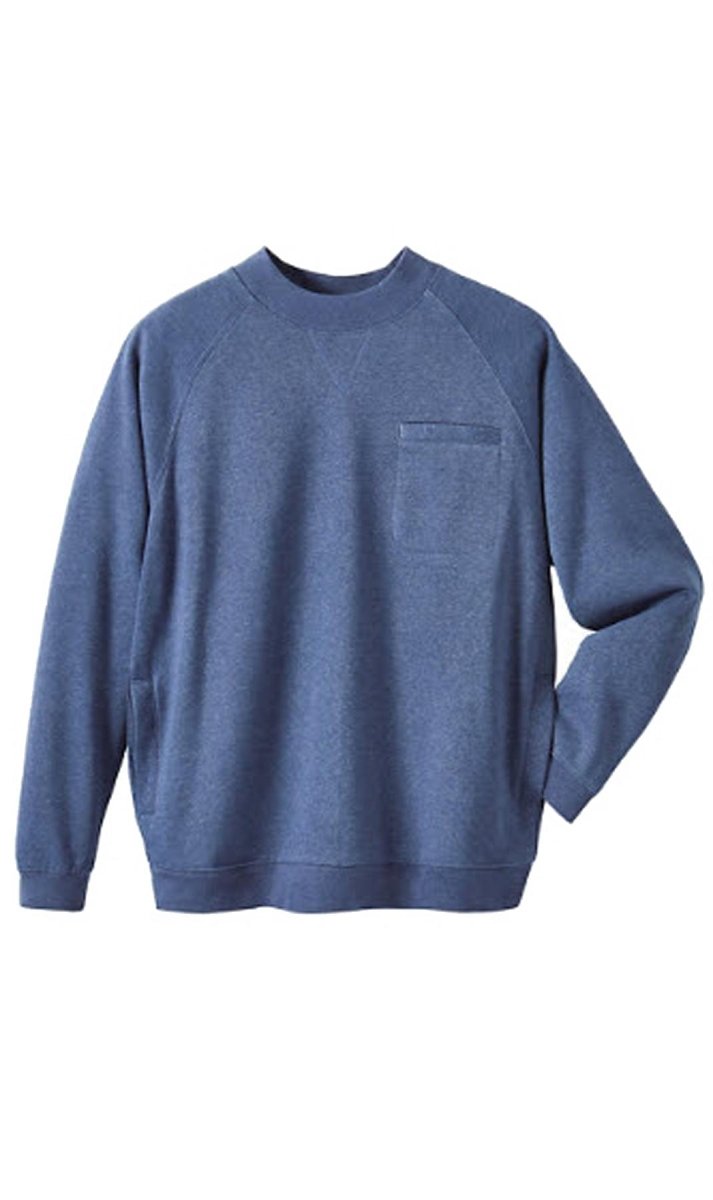 Mens 3 - Pocket Fleece Sweatshirt with Raglan Seams, Chest Pocket and Tagless Neck - Codex AI