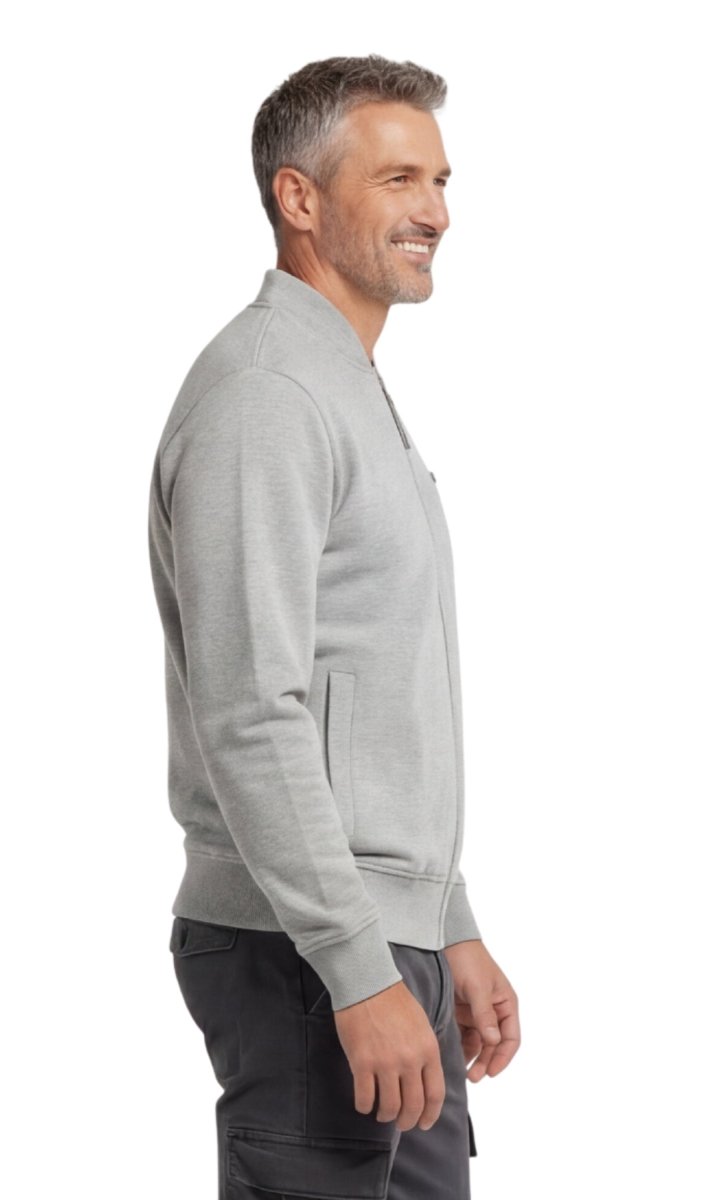 Men's Classic Zip - Up Baseball Fleece Jacket in Lightweight Cotton Blend Fabric with Sporty Edge - Codex AI