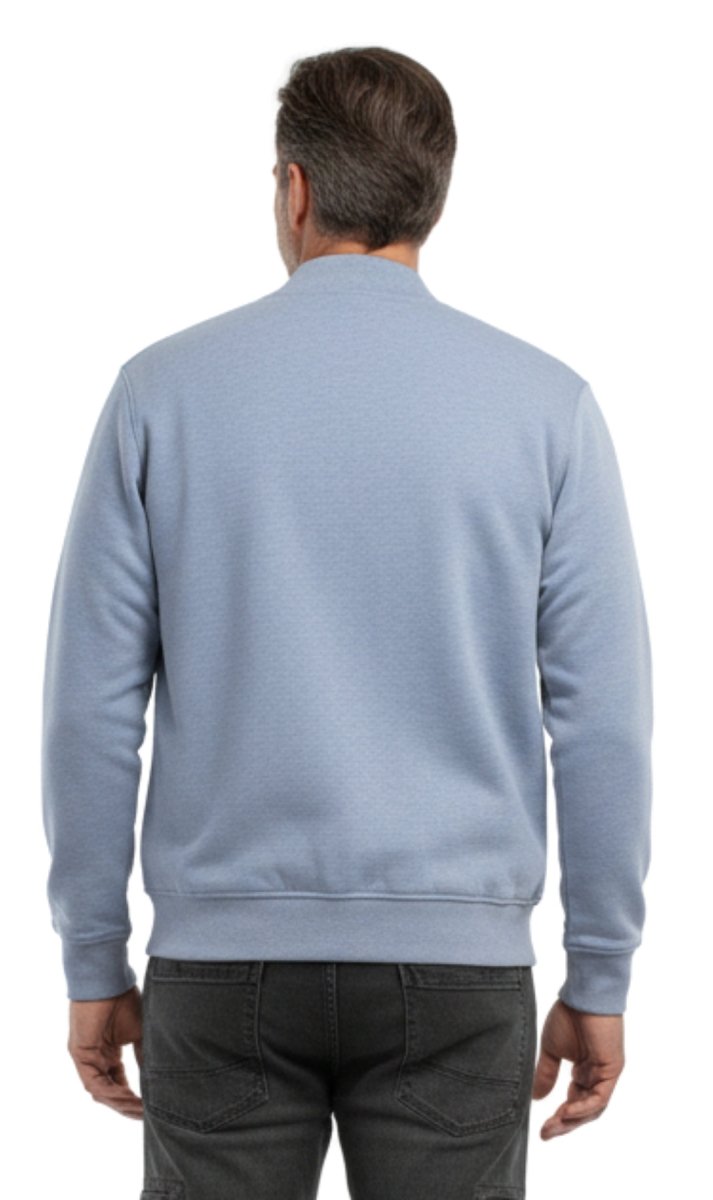 Men's Classic Zip - Up Baseball Fleece Jacket in Lightweight Cotton Blend Fabric with Sporty Edge - Codex AI