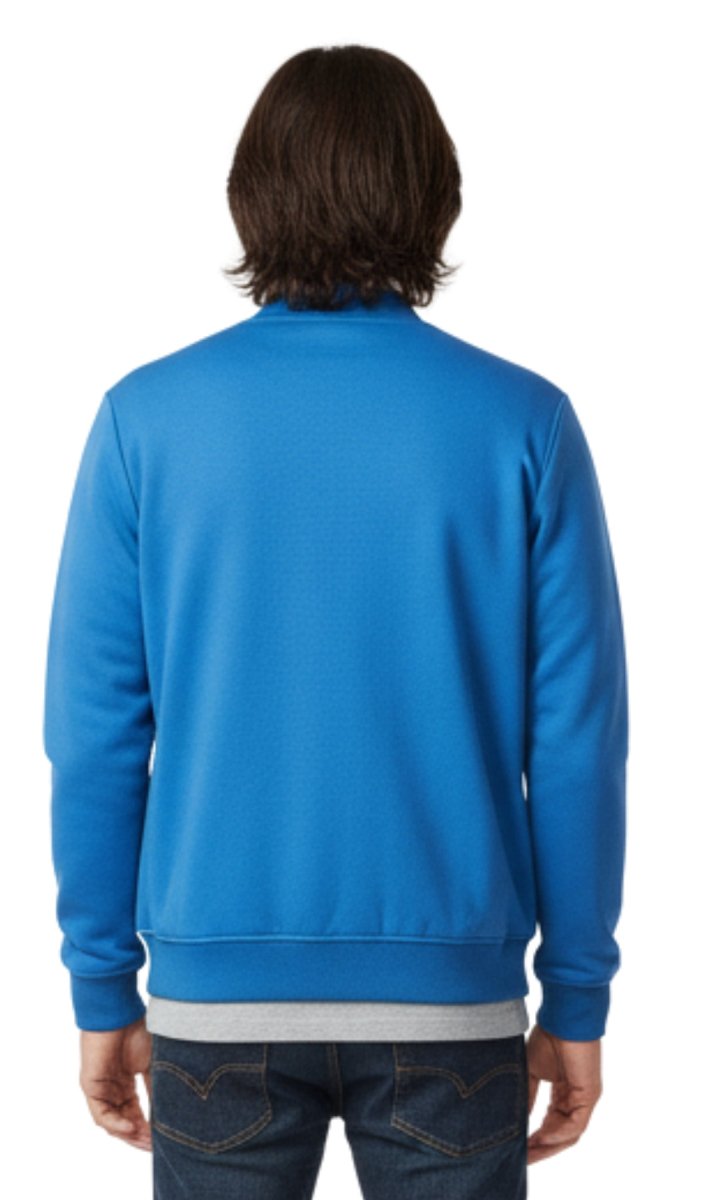 Men's Classic Zip - Up Baseball Fleece Jacket in Lightweight Cotton Blend Fabric with Sporty Edge - Codex AI