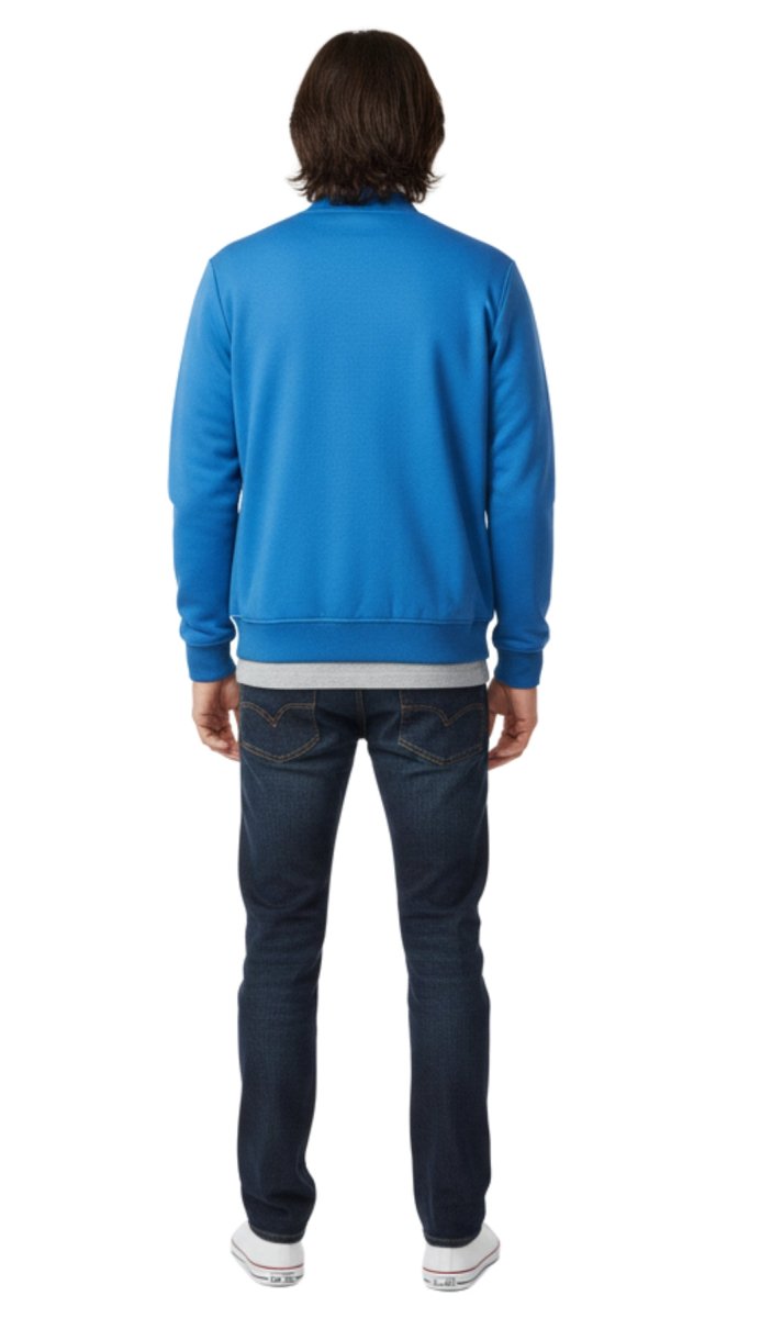 Men's Classic Zip - Up Baseball Fleece Jacket in Lightweight Cotton Blend Fabric with Sporty Edge - Codex AI