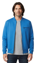 Men's Classic Zip - Up Baseball Fleece Jacket in Lightweight Cotton Blend Fabric with Sporty Edge - Codex AI