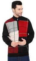 Men's Color Block Quarter Zip Long Sleeve Sweater - Codex AI
