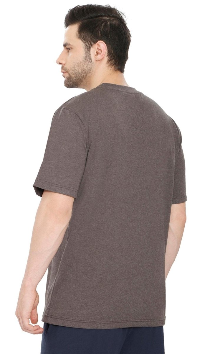 Men’s Heavyweight Short Sleeve V - Neck T-Shirt – Relaxed Fit Cotton Blend with Pocket - Codex AI
