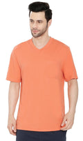 Men’s Heavyweight Short Sleeve V - Neck T-Shirt – Relaxed Fit Cotton Blend with Pocket - Codex AI