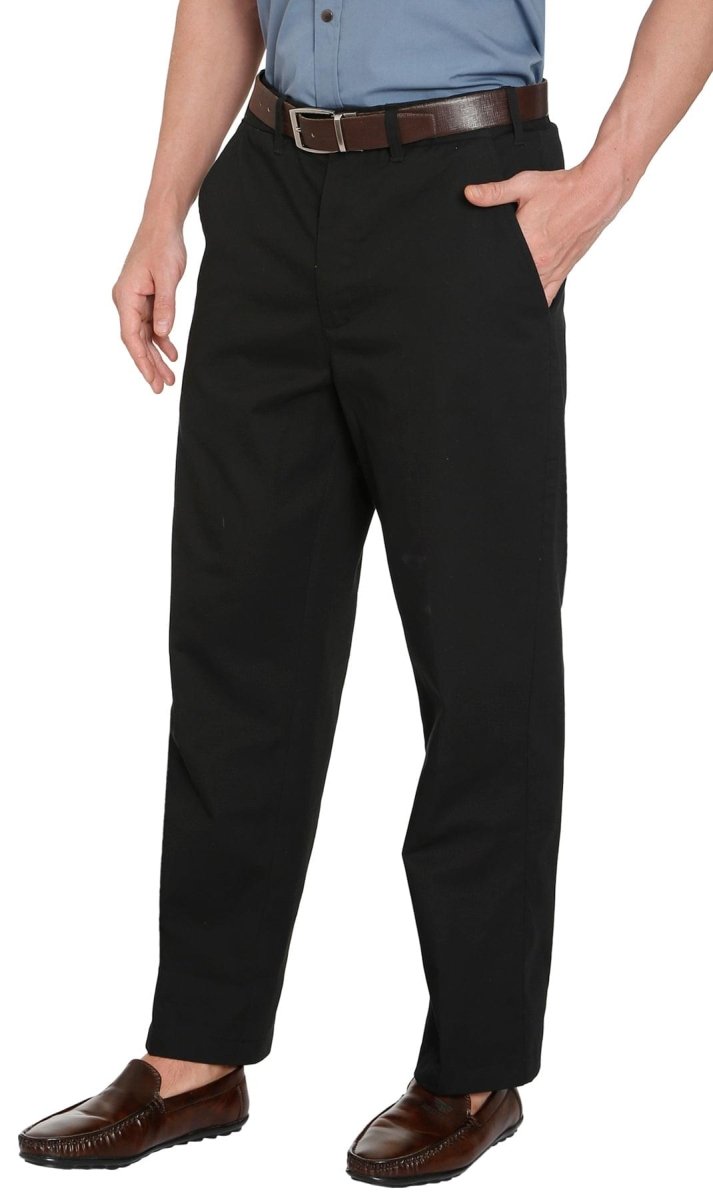 Men's Stretch Waist Chinos with a Hidden Elastic Waist and Flat Front - Codex AI