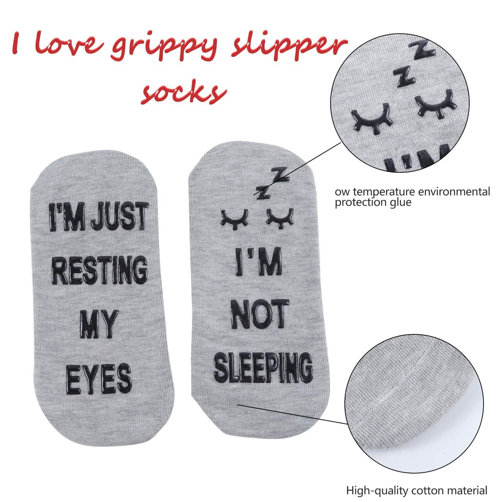 ZXGXLAW Funny 'I'm Not Sleeping' Socks for Dad Men Grandpa – Single Pair Deal US