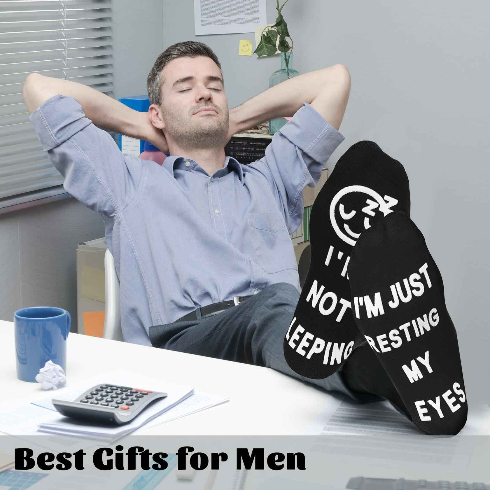 ZXGXLAW Birthday Gifts for Dad Men Im Not Sleeping Funny Socks 1 Pair