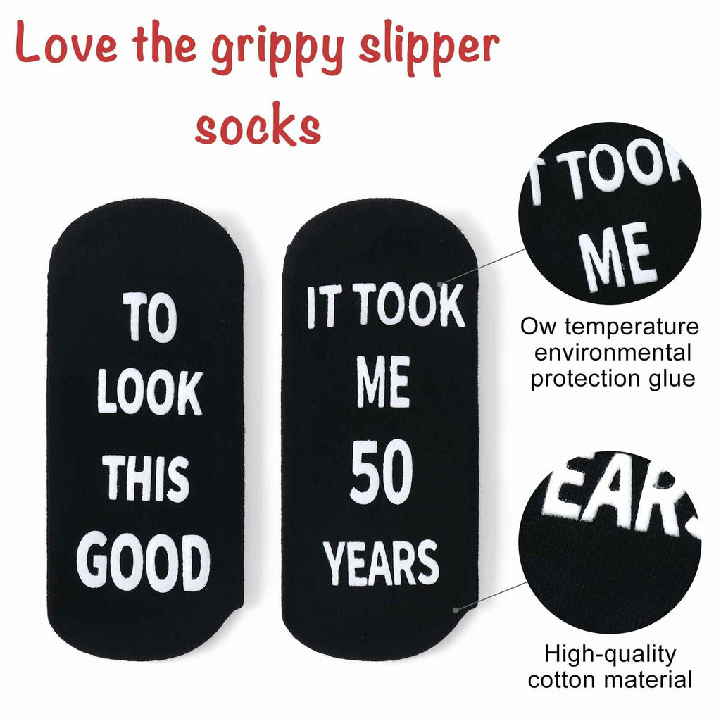 ZXGXLAW Funny Socks Birthday Gift for 50 Old Men Women Dad Mom  - Good 50