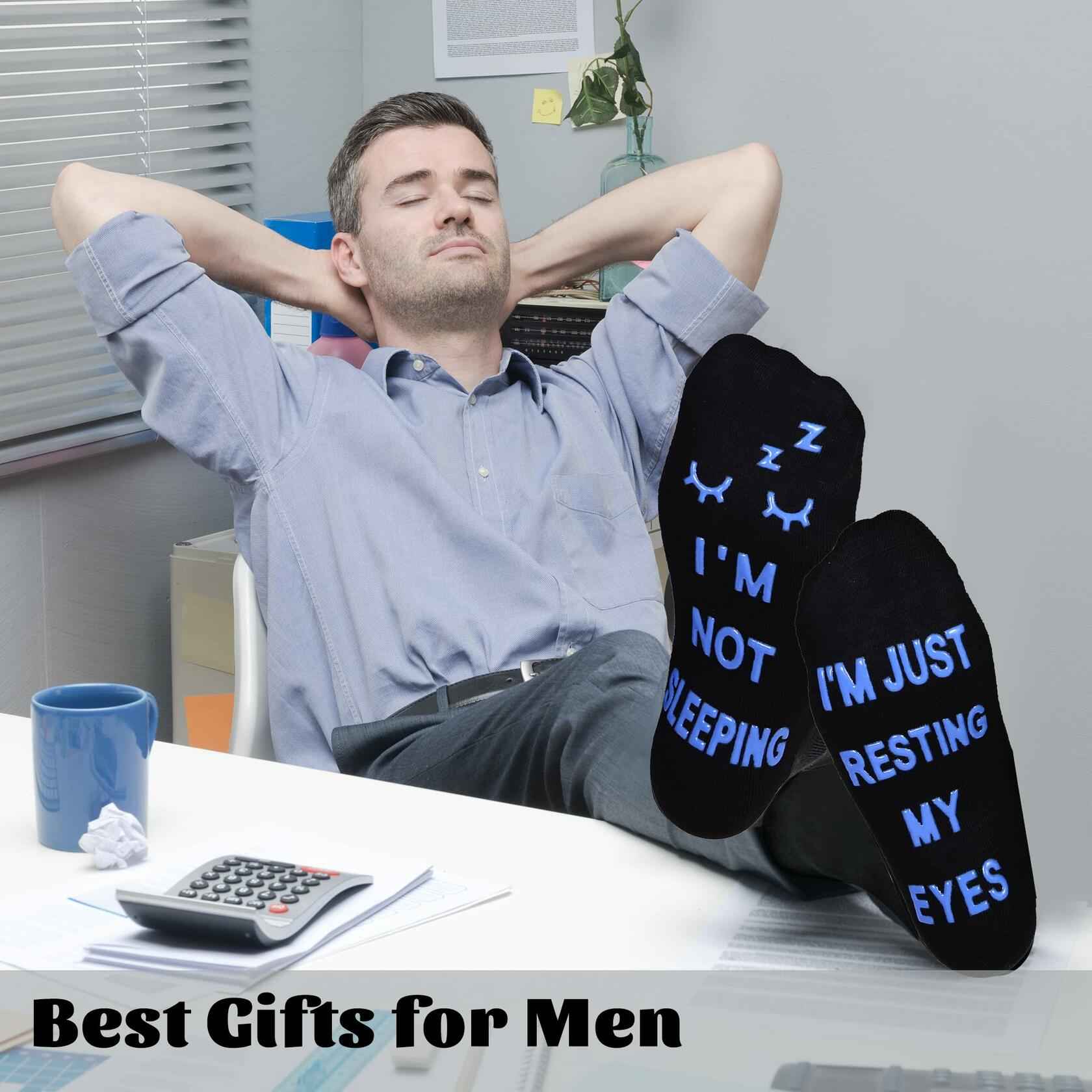 ZXGXLAW Men's Socks for Dad Grandpa Funny Gift Casual Crew Socks 1 Pair
