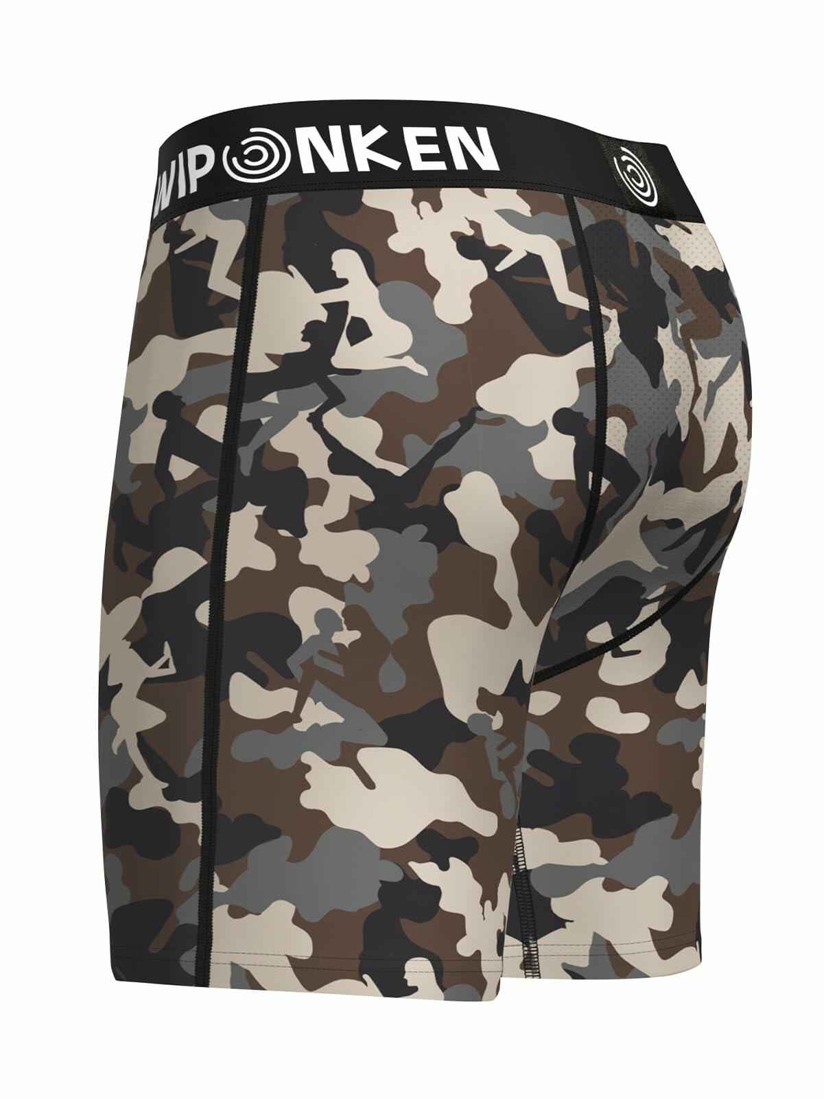 WIPONKEN Men's Boxer Briefs Camouflage Moisture Wicking No-Fly Underwear, Size M