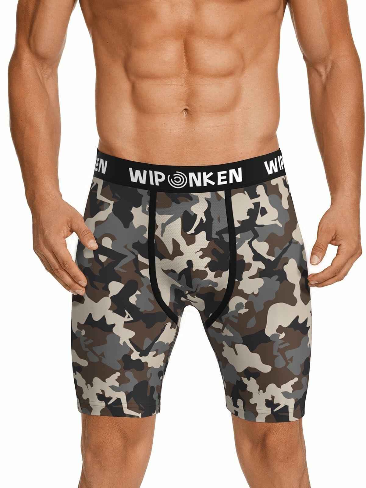 WIPONKEN Men's Boxer Briefs Camouflage Moisture Wicking No-Fly Underwear, Size M