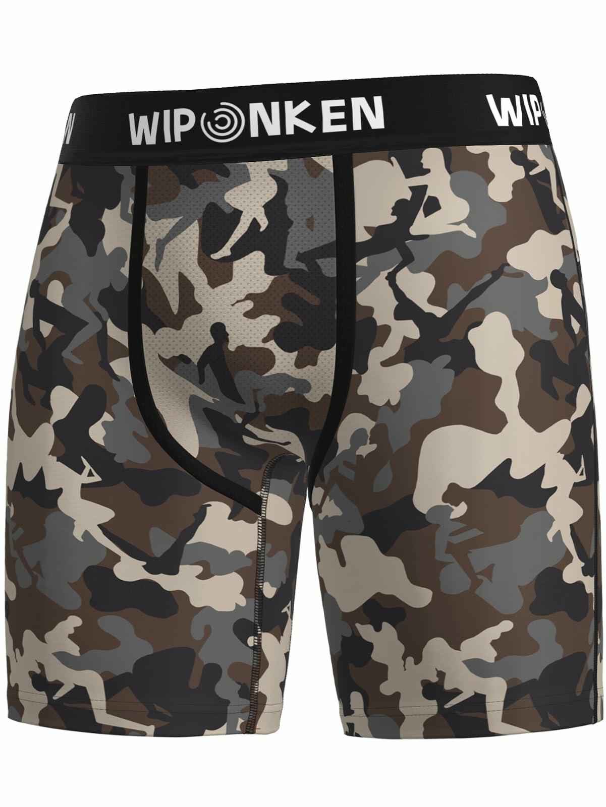WIPONKEN Men's Boxer Briefs Camouflage Moisture Wicking No-Fly Underwear, Size M