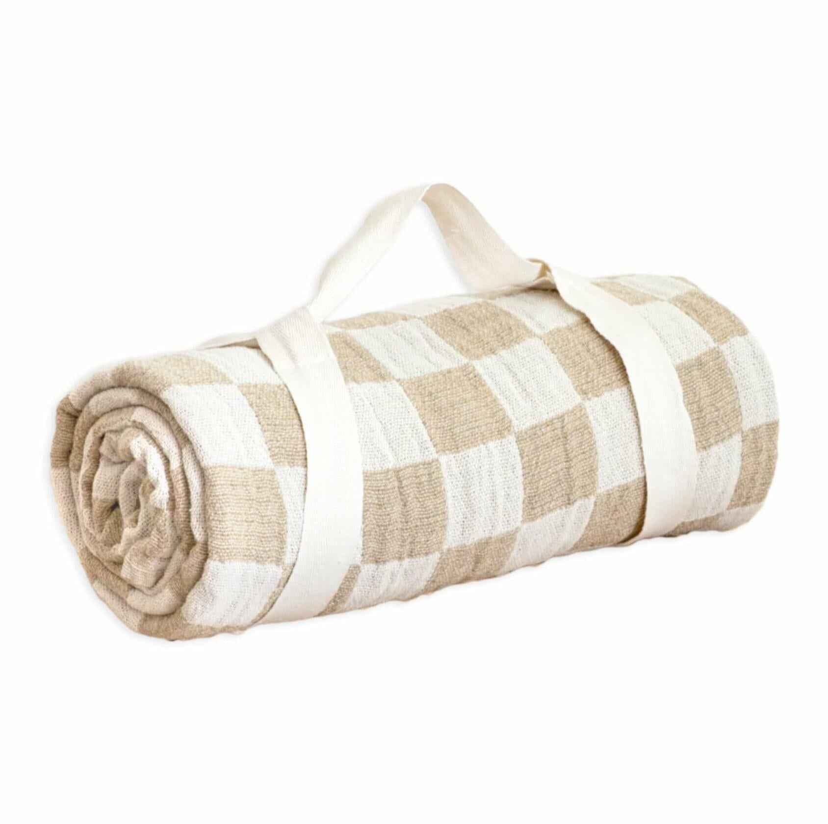 100 North Soft Warm Cuddle Blanket Black Beige 60x50 Inches Cotton Blend