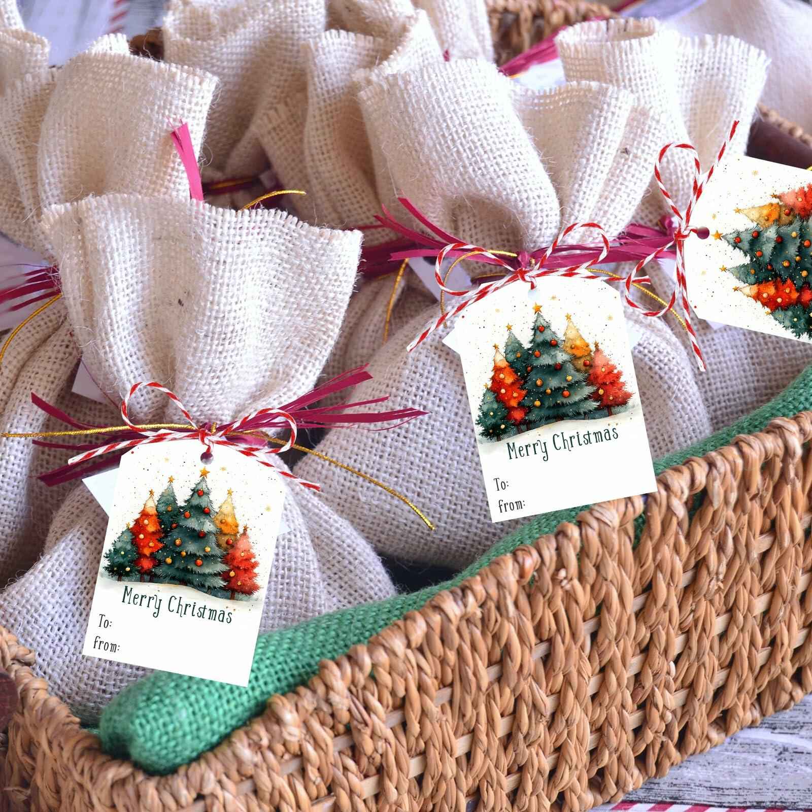 100Pcs Gift Tags with String Attached for Presents Xmas Party Decor Labels