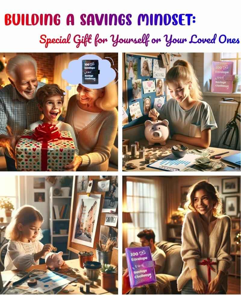 100 Envelope Challenge Binder 5-in-1 Budget Planner Shining Silver