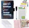 100 Envelope Challenge Binder 5-in-1 Budget Planner Shining Silver