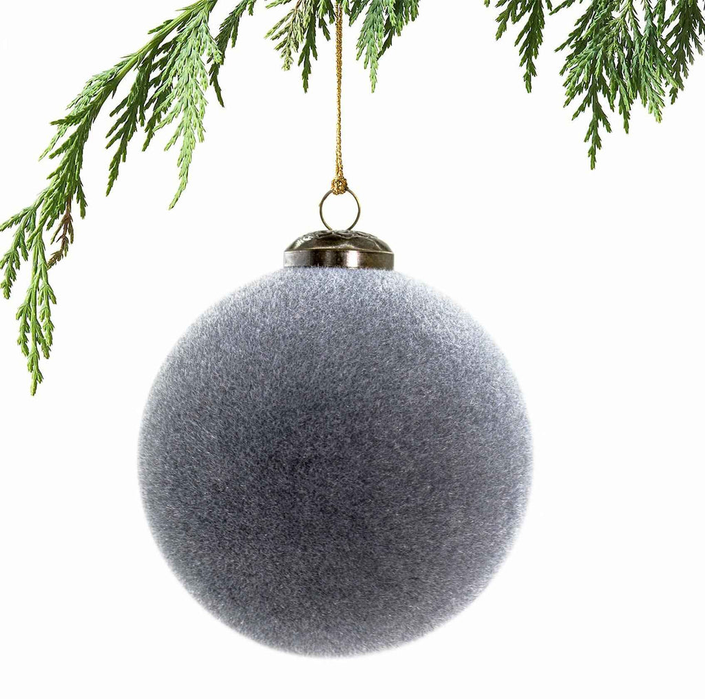 12PCS Velvet Christmas Ball Ornaments 3.15"Handmade Flocked Shatterproof