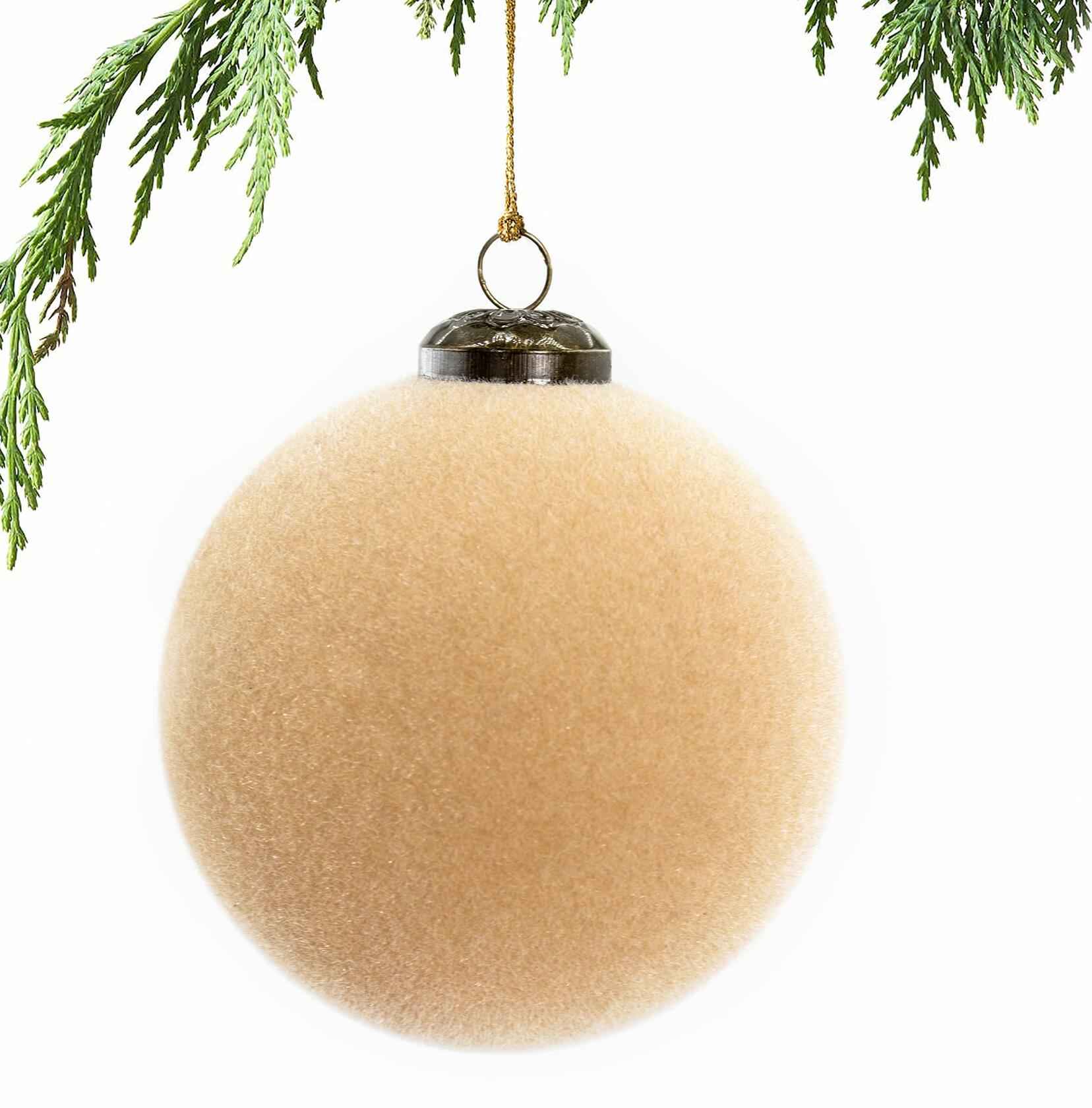 12PCS Velvet Christmas Ball Ornaments 3.15"Handmade Flocked Shatterproof