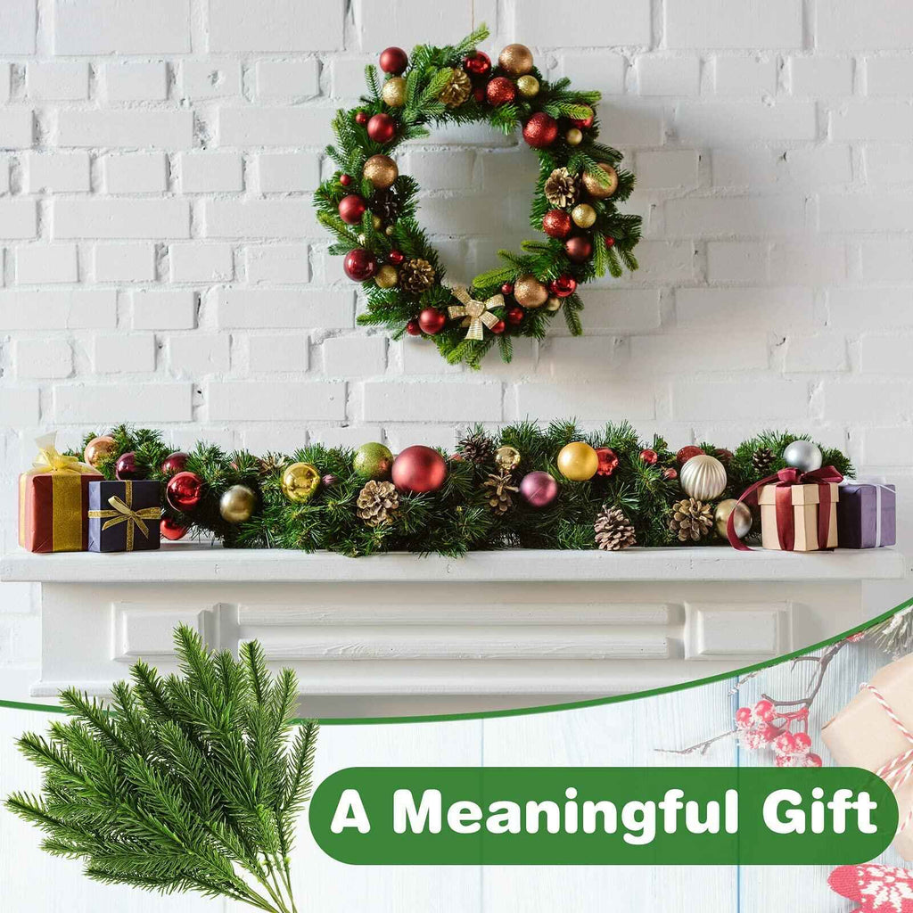 100 Pieces Artificial Pine Needles 10in Green Christmas DIY Accessories