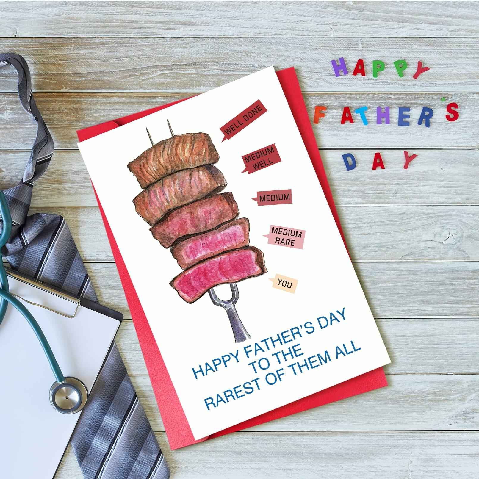 CSMOSJgreetings Pun Beef Father's Day Card for Daddy - Rarest - Single