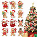 12Pcs Gingerbread Man Christmas Ornaments Tree Decorations with Ropes