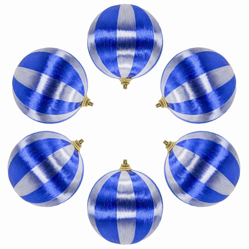 12 Pcs Christmas Thread Wrapped Balls Ornaments 2.4 Inch Holiday Decor