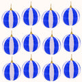 12 Pcs Christmas Thread Wrapped Balls Ornaments 2.4 Inch Holiday Decor
