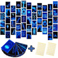 Ctosree 50 Pcs Blue Neon Wall Collage Kit 4x6 Inches Indie Room Decor