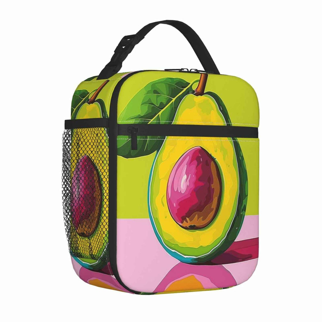 cromcu Avocado Insulated Lunch Box Pink Reusable Cooler 1.37L Polyester